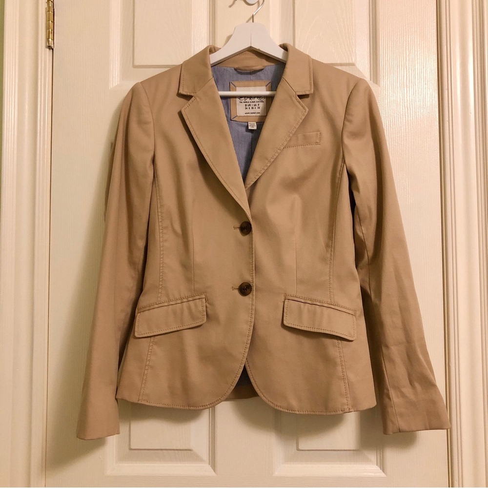 2/$20🍁Esprit | Single-breasted shoulder-pad tailored blazer (4)